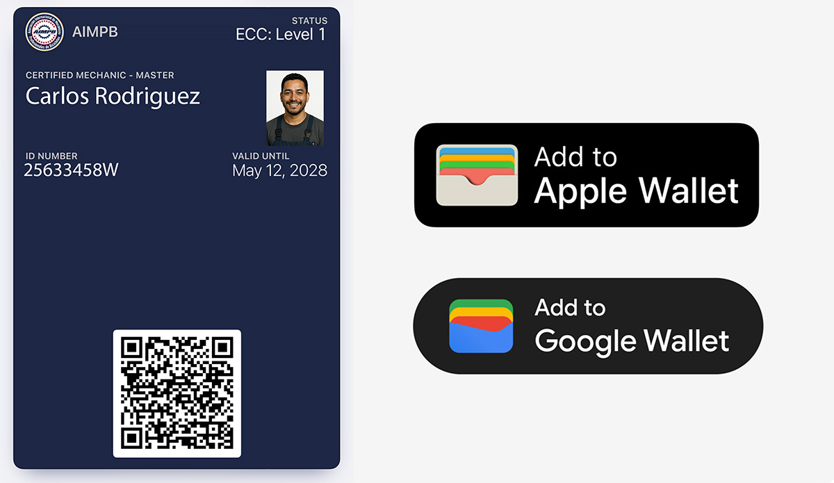 AIMPB presenta sus nuevas e-cards digitales para mecánicos certificados